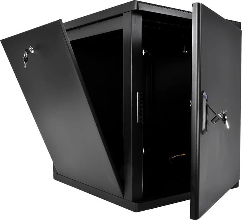 Шкаф коммутационный ЦМО (ШРН-М-12.650.1-9005) настенный 12U 600x650мм пер.дв.металл 120кг черный 581мм 24.48кг 180град. 610мм IP20 металл - фото 4