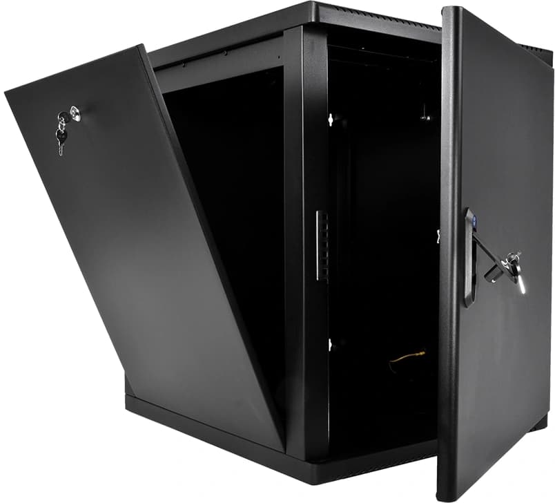 Шкаф коммутационный ЦМО (ШРН-М-15.500.1-9005) настенный 15U 600x520мм пер.дв.металл 130кг черный 456мм 23.94кг 180град. 745мм IP20 сталь - фото 4