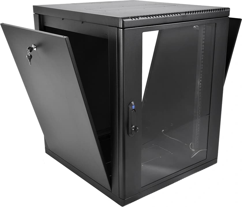 Шкаф коммутационный ЦМО (ШРН-М-15.650-9005) настенный 15U 600x650мм пер.дв.стекл 85кг черный 581мм 28.2кг 180град. 745мм IP20 сталь - фото 4