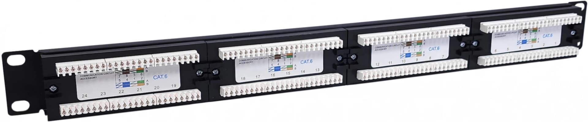 Патч-панель NTSS NTSS-PP-1U-24-UTP-RJ45-6-D 19" 1U 24xRJ45 кат.6 UTP - фото 1