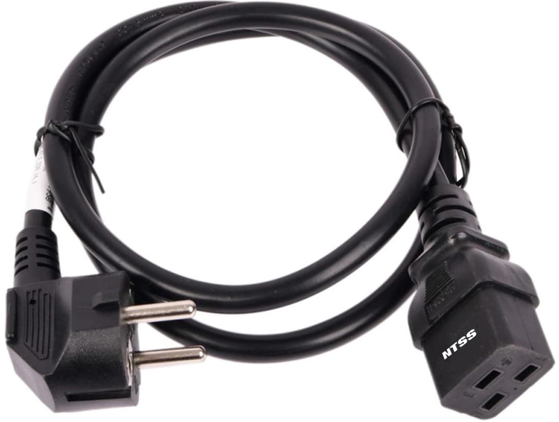 Шнур питания NTSS NTSS-PC19771 C19-Schuko проводник.:3x1.5мм2 1.8м 220/250В 16А черный - фото 1