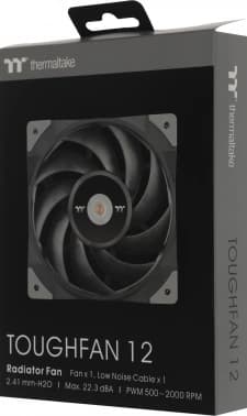 Вентилятор для корпуса Thermaltake Toughfan 12 120х120x25 черный 4-pin 22.3дБ (CL-F117-PL12BL-A) Ret - фото 2