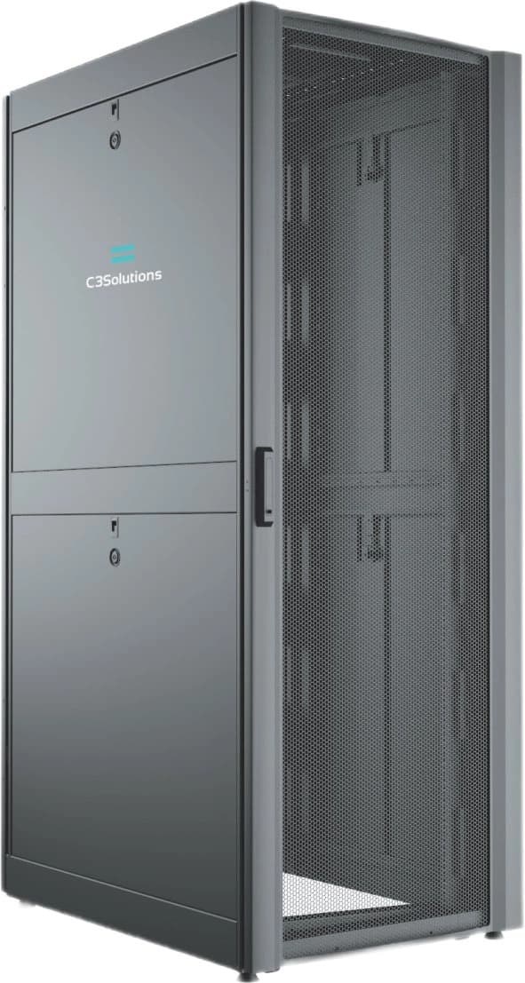 Шкаф серверный C3 Solutions (C3.RF2401) напольный 24U 600x1050мм пер.дв.перфор. 2 бок.пан. направл.под закл.гайки 1500кг черный 1182мм металл - фото 1