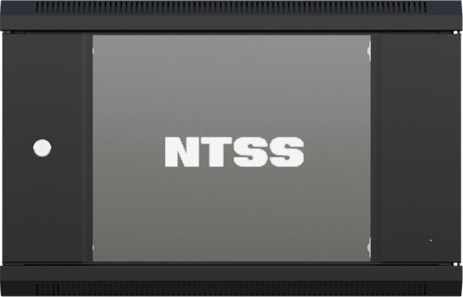 Шкаф коммутационный NTSS NTSS-W12U6045GS (NTSS-W12U6045GS-BL) настенный 12U 570x450мм пер.дв.стекл 60кг черный 350мм 22.2кг 220град. 635мм IP20 сталь - фото 1