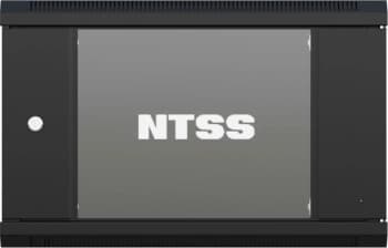 Шкаф коммутационный NTSS NTSS-W12U6045GS (NTSS-W12U6045GS-BL) настенный 12U 570x450мм пер.дв.стекл 60кг черный 350мм 22.2кг 220град. 635мм IP20 сталь - фото 2