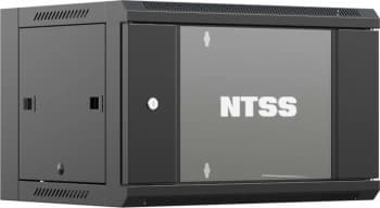 Шкаф коммутационный NTSS NTSS-W12U6045GS (NTSS-W12U6045GS-BL) настенный 12U 570x450мм пер.дв.стекл 60кг черный 350мм 22.2кг 220град. 635мм IP20 сталь - фото 5
