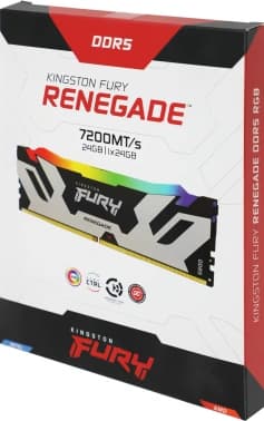 Память DDR5 24GB 7200MHz Kingston KF572C38RSA-24 Fury Renegade Silver/Black RGB RTL Gaming PC5-57600 CL38 DIMM 288-pin 1.45В single rank с радиатором Ret - фото 5