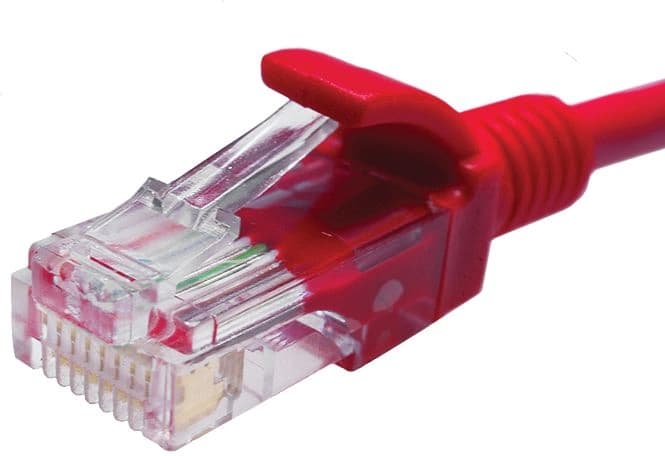 Патч-корд Suprlan 10-0153 UTP RJ-45 вил.-вилка RJ-45 кат.5E 2м красный LSZH 26AWG - фото 1