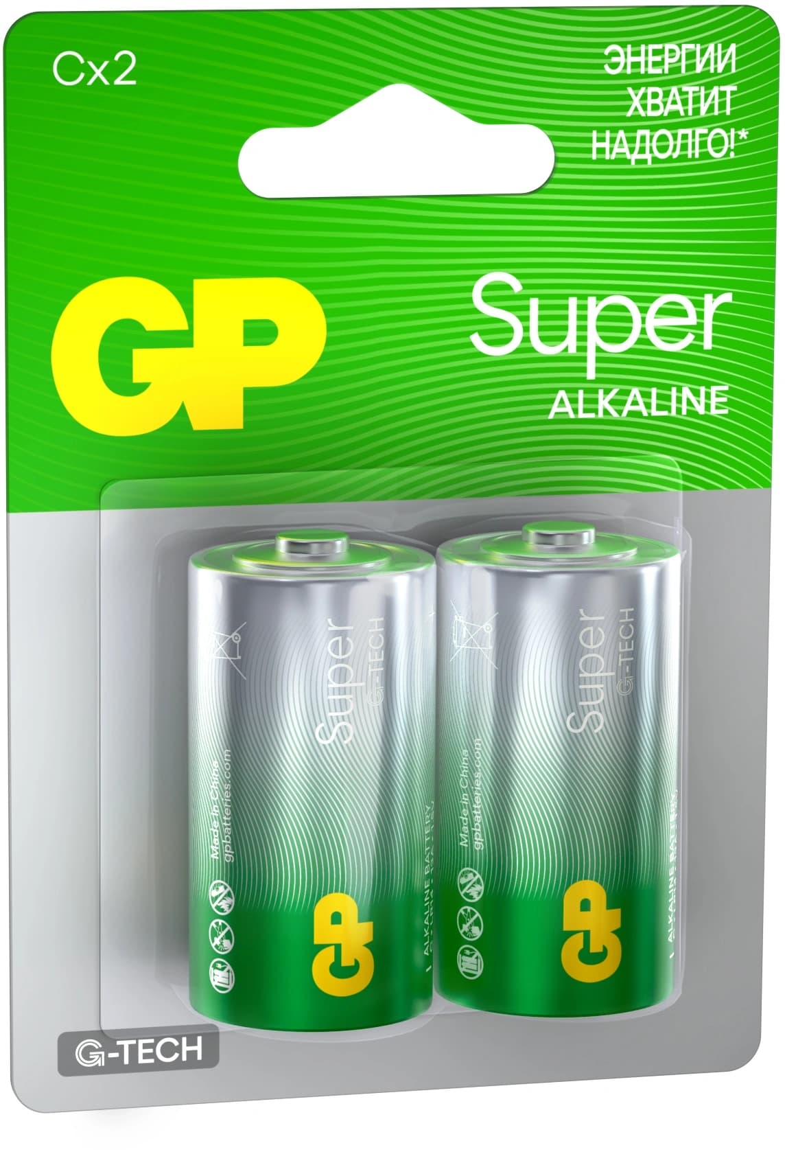 Батарея GP Super G-Tech Alkaline 14A LR14 C (2шт) блистер - фото 4