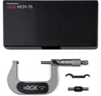 Микрометр RGK MCM-75 гладкий (МК) разм.шага 0.01мм серый черный (756983) - фото 5