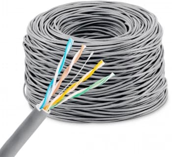 Кабель сетевой KingPrice KP-utp-c5e-0.5mm-cca-305m 1Гбит/с UTP 4 пары cat.5E solid 0.5мм CCA 305м серый - фото 2