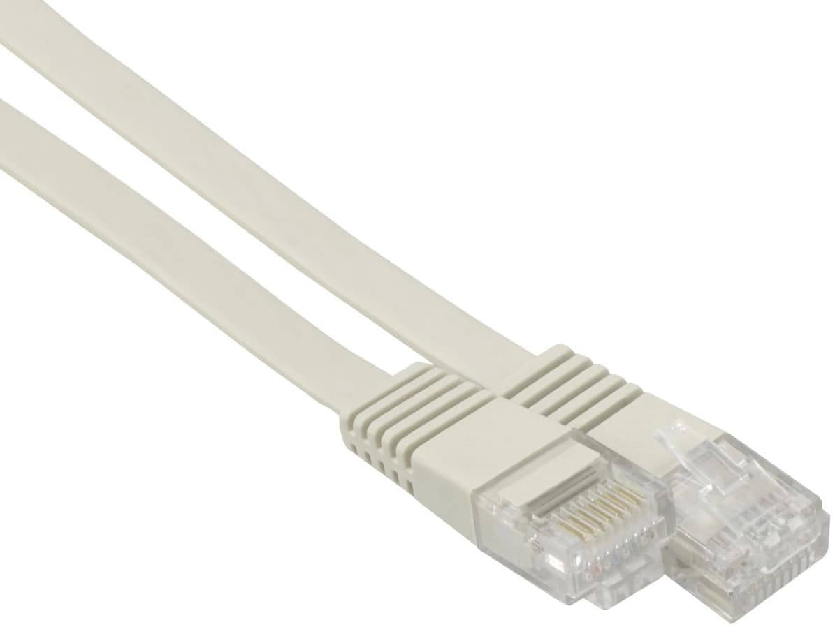 Патч-корд Buro Flat 10Гбит/с UTP 4 пары cat.5E Cu molded 3м серый RJ-45 (m)-RJ-45 (m) (BU-5E-FLAT-3M-G) - фото 1