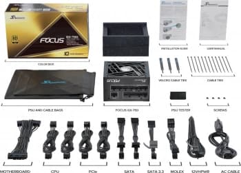 Блок питания Seasonic ATX 750W Focus GX-750 80+ gold (20+4pin) APFC 135mm fan 10xSATA Cab Manag RTL - фото 5