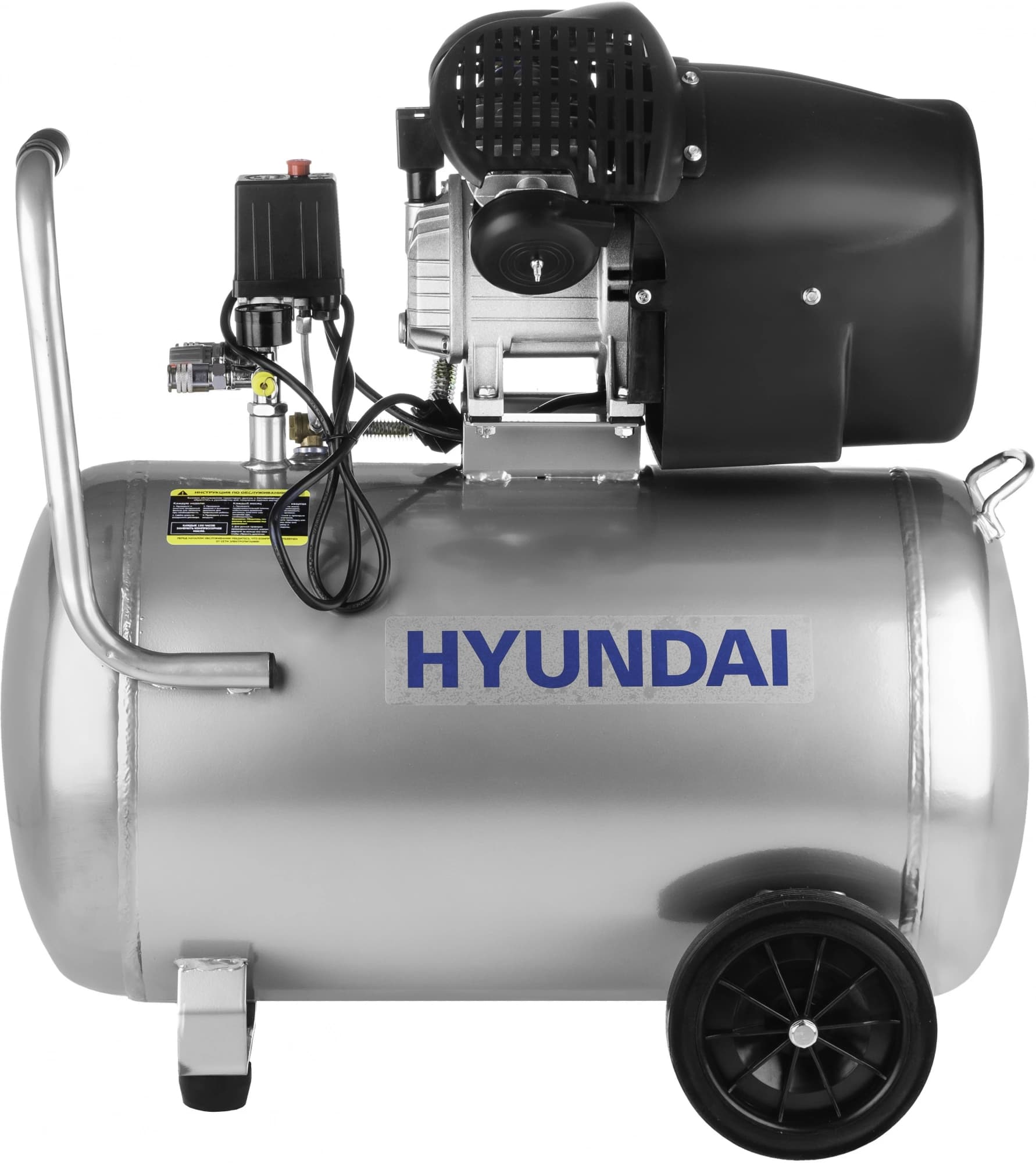 Компрессор поршневой Hyundai HYC 402100LMS масляный 400л/мин 100л 2200Вт серебристый/черный - фото 4