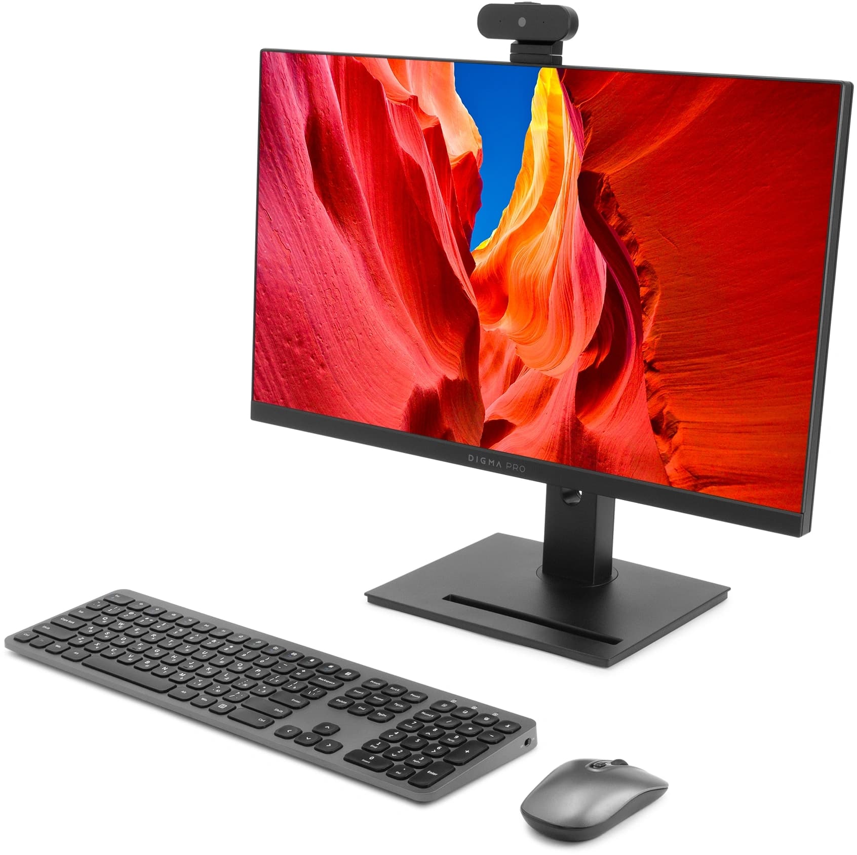 Моноблок Digma Pro Vision 23.8" Full HD i7 1255U (1.7) 16Gb SSD512Gb Iris Xe CR Windows 11 Pro Eth WiFi BT 90W клавиатура мышь Cam черный 1920x1080 - фото 3