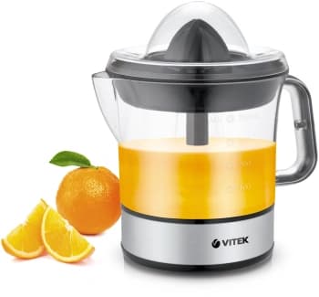 Соковыжималка цитрусовая Vitek VT-3669 25Вт рез.сок.:700мл. стальной/черный - фото 2