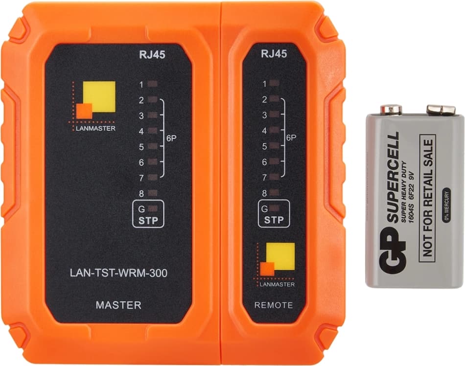 Тестер кабельный Lanmaster LAN-TST-WRM-300 оранжевый/черный - фото 4