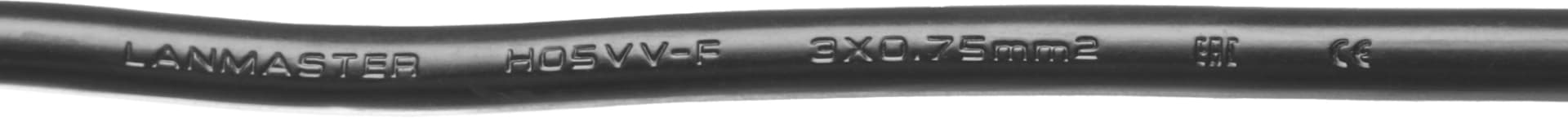 Шнур питания Lanmaster LAN-PP13L/14-5.0-BK C13-С14 проводник.:3x0.75мм2 5м 220В 10А черный - фото 5