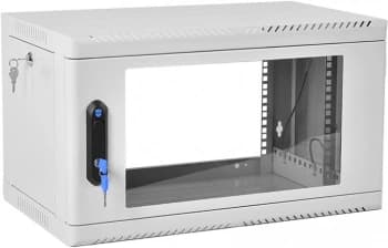 Шкаф коммутационный ЦМО (ШРН-6.350) настенный 6U 600x350мм пер.дв.стекл 200кг серый 300мм 11.43кг 180град. 345мм IP20 металл - фото 2
