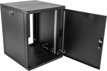 Шкаф коммутационный ЦМО (ШРН-6.350.1-9005) настенный 6U 600x350мм пер.дв.металл 200кг черный 300мм 10кг 180град. 346мм IP20 металл - фото 5