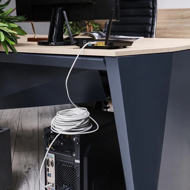 Патч-корд Rexant 18-1012 UTP RJ-45 вил.-вилка RJ-45 кат.5E 25м серый ПВХ - фото 4