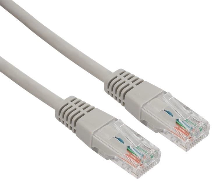 Патч-корд Rexant 18-8002 UTP RJ-45 вил.-вилка RJ-45 кат.5E 1м серый LSZH - фото 1