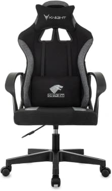 Кресло игровое Knight Optimum черный/серый с подголов. крестов. пластик - фото 2