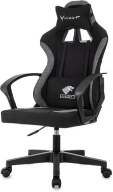 Кресло игровое Knight Optimum черный/серый с подголов. крестов. пластик - фото 5