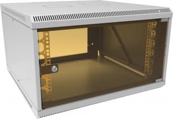 Шкаф коммутационный Suprlan (05-1066) настенный 6U 600x600мм пер.дв.стекл направл.под закл.гайки 70кг светло-серый 535мм 19.37кг 360мм металл - фото 2