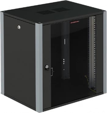Шкаф коммутационный Sysmatrix (WP 6312.910) настенный 12U 600x350мм пер.дв.стекл 2 бок.пан. 60кг черный 200мм 20кг 585мм IP20 металл - фото 2