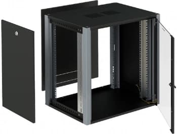 Шкаф коммутационный Sysmatrix (WP 6312.910) настенный 12U 600x350мм пер.дв.стекл 2 бок.пан. 60кг черный 200мм 20кг 585мм IP20 металл - фото 5