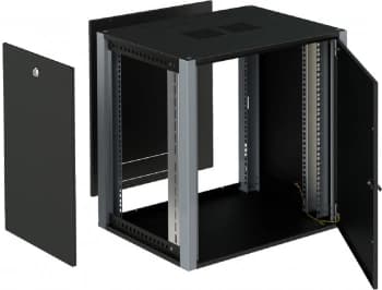 Шкаф коммутационный Sysmatrix (WP 6409.920 ) настенный 9U 600x450мм пер.дв.металл 2 бок.пан. 60кг черный 300мм 17кг 450мм IP20 металл - фото 5