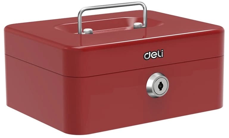 Ящик для денег Deli ET501 9x20x16 красный