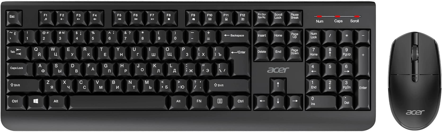 Клавиатура + мышь Acer OCC401 клав:черный мышь:черный USB беспроводная Multimedia (ZL.ACCCC.016)