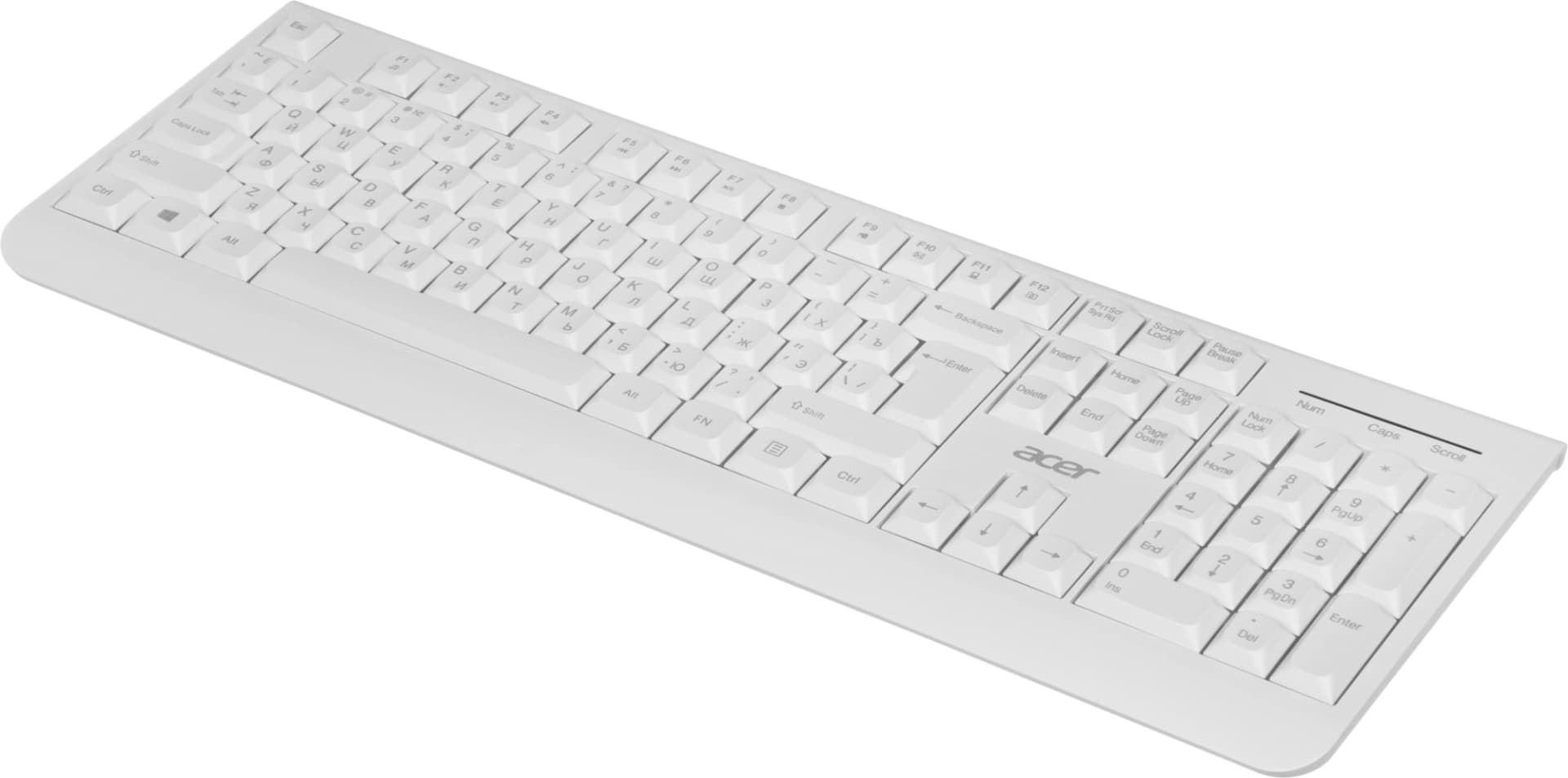 Клавиатура + мышь Acer OCC401 клав:белый мышь:белый USB беспроводная Multimedia (ZL.ACCCC.017) - фото 4