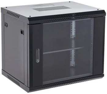 Шкаф коммутационный Rexant (04-1266-112) настенный 12U 600x600мм пер.дв.стекл металл 2 бок.пан. направл.под винты 60кг черный 19кг 230град. 635мм IP20 сталь - фото 2