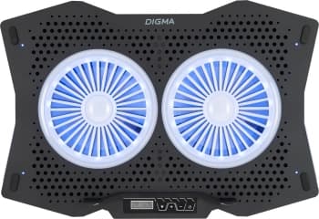 Подставка для ноутбука Digma D-NCP180-2x110RGB 18" 410x280x34мм 20дБ 2xUSB 2x 110ммFAN 700г Fan-control пластик ABS черный - фото 2