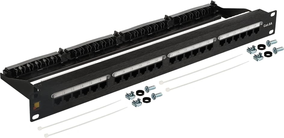 Патч-панель Lanmaster LAN-PPN24U6 19" 1U 24xRJ45 кат.6 UTP - фото 1