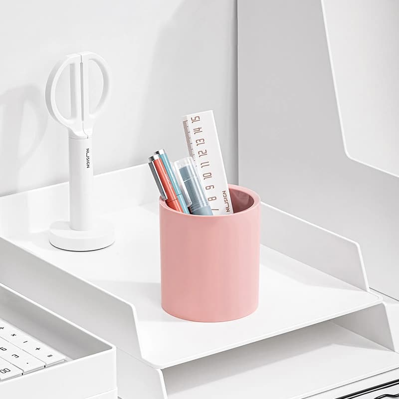 Стакан для канцелярских принадлежностей Deli ENS023 PINK Nusign круглая 83x95мм пластик розовый - фото 4