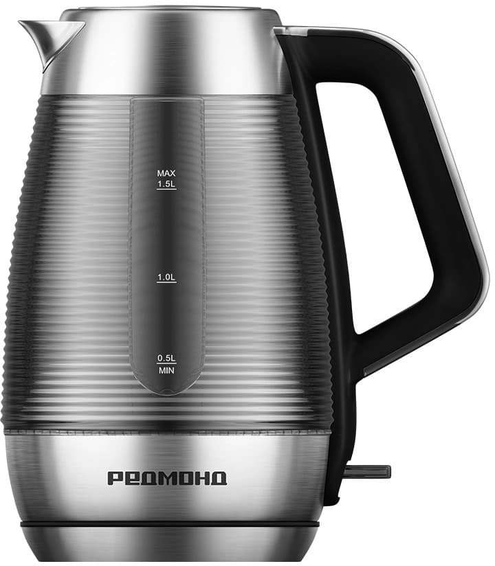 Чайник электрический Редмонд KG253 1.5л. 2200Вт хром корпус: стекло/металл/пластик