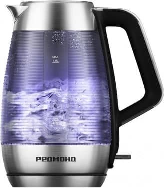 Чайник электрический Редмонд KG253 1.5л. 2200Вт хром корпус: стекло/металл/пластик - фото 5