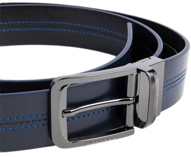 Ремень мужской Piquadro Blue Square CU6742B2/BLUN 125х3.5см синий/черный натур.кожа - фото 4