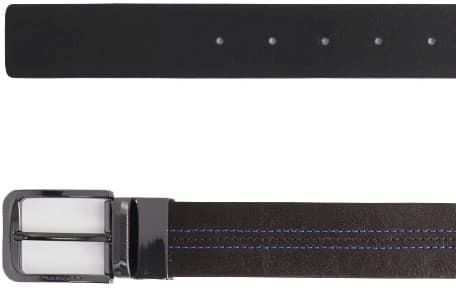 Ремень мужской Piquadro Blue Square CU6742B2/MON 125х3.5см коричневый/черный натур.кожа - фото 4