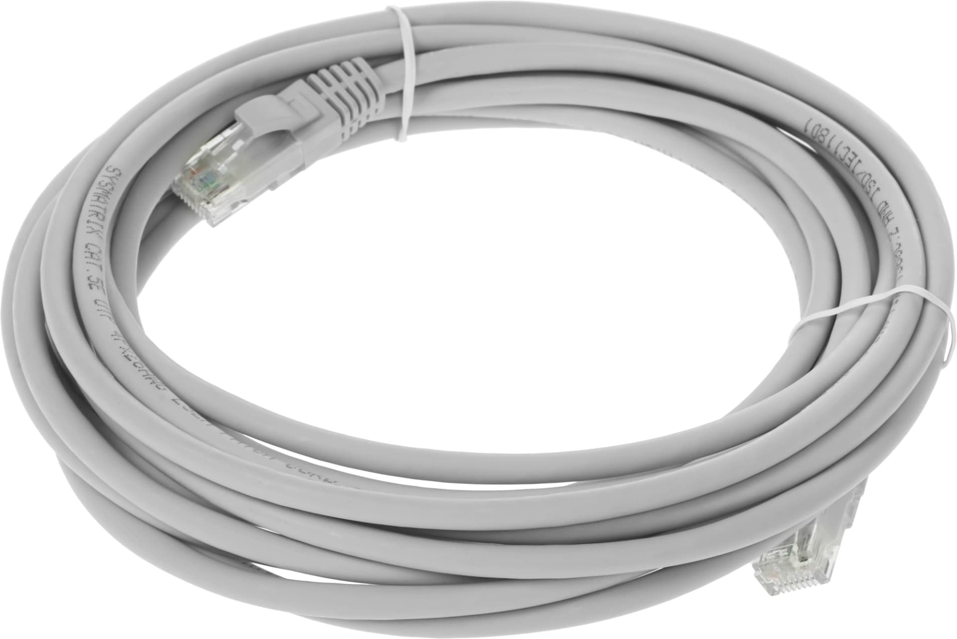 Патч-корд Sysmatrix PC 4545.5EU26.5LSZHGY U/UTP RJ-45 вил.-вилка RJ-45 кат.5E 5м серый LSZH - фото 4