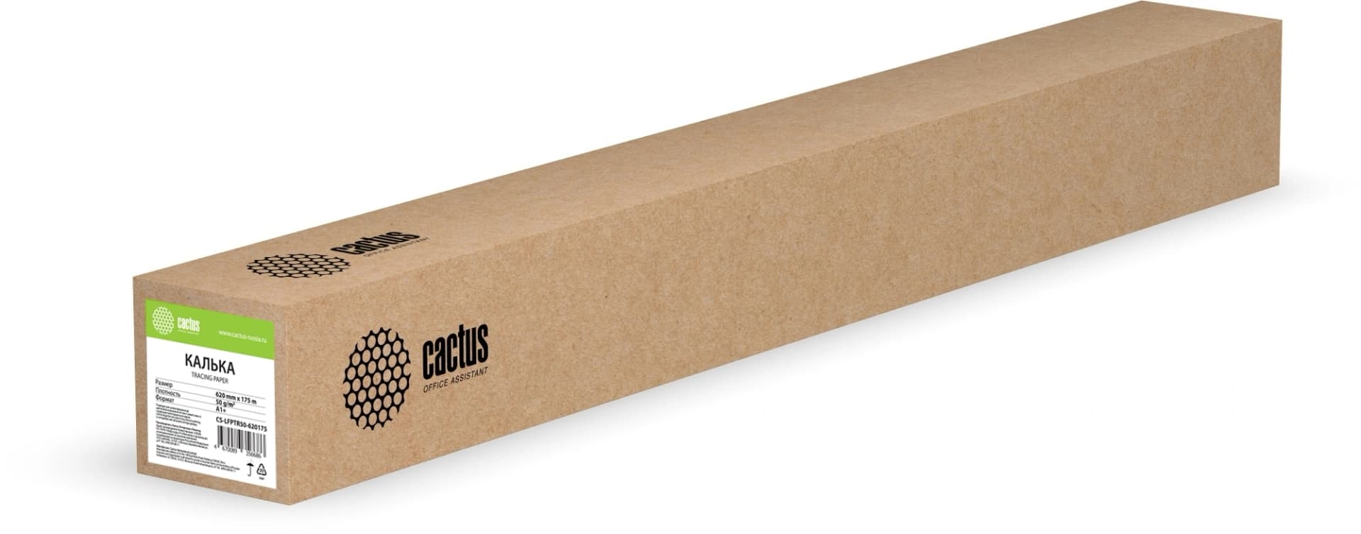 Калька Cactus CS-LFPTR50-620175 A1+ 620мм-175м/50г/м2 инженерная втулка:76.2мм (3")