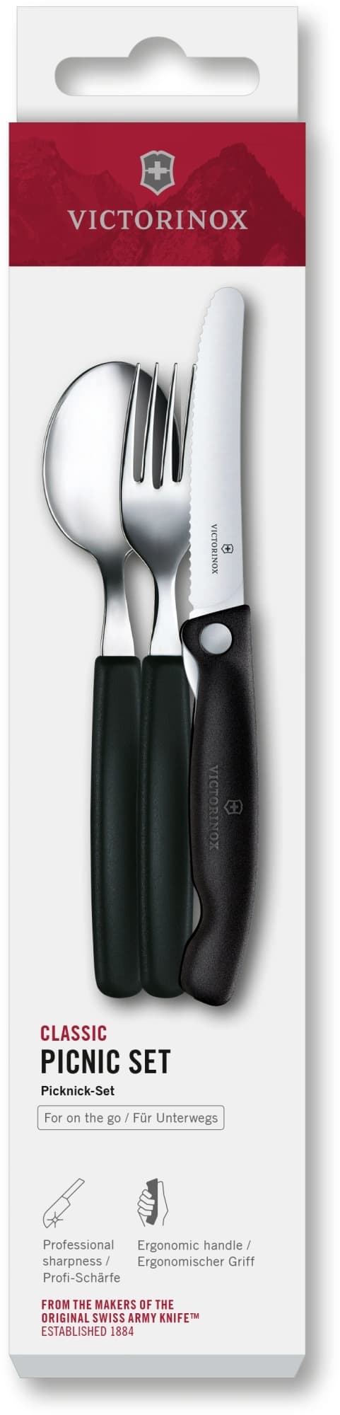 Набор столовых приборов Victorinox Swiss Classic 6.7193.3F набор из 3предм. черный