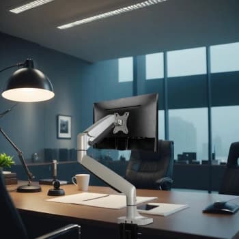 Кронштейн для мониторов ЖК Kromax OFFICE-21 серебристый 17"-45" макс.15кг настольный поворот и наклон - фото 5