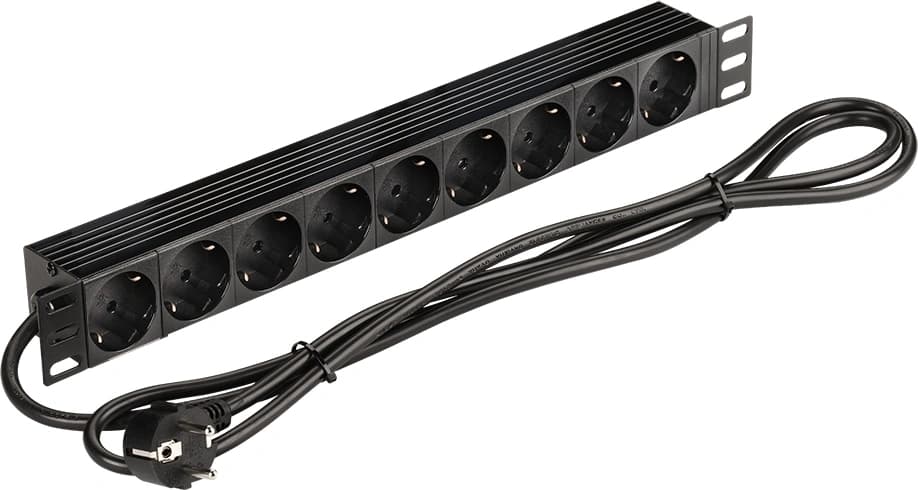 Блок распределения питания Lanmaster NM-PD16A-9XSH-2.0 гор.размещ. 9xSchuko базовые 16A Schuko 2м