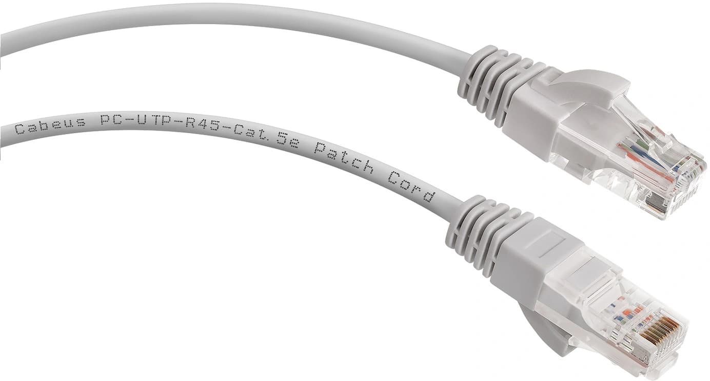 Патч-корд Cabeus PC-UTP-RJ45-CAT.5E-2M U/UTP RJ-45 вил.-вилка RJ-45 кат.5E 2м серый ПВХ - фото 2