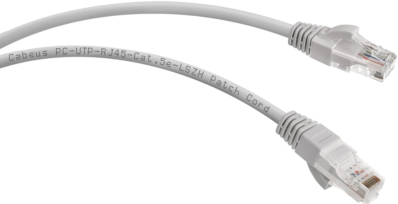 Патч-корд Cabeus PC-UTP-RJ45-CAT.5E-15M-LSZH U/UTP RJ-45 вил.-вилка RJ-45 кат.5E 15м серый LSZH - фото 4